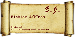 Biehler János névjegykártya